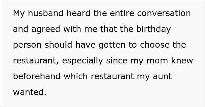 Woman Left Fuming When Mom Hijacks Aunt’s Birthday Plans, Then Claims She Did Nothing Wrong
