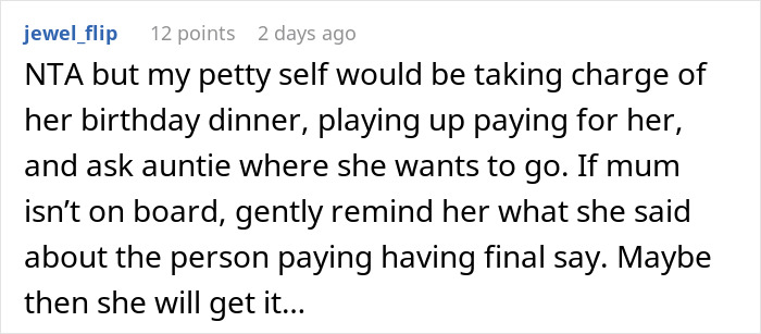 Woman Left Fuming When Mom Hijacks Aunt’s Birthday Plans, Then Claims She Did Nothing Wrong