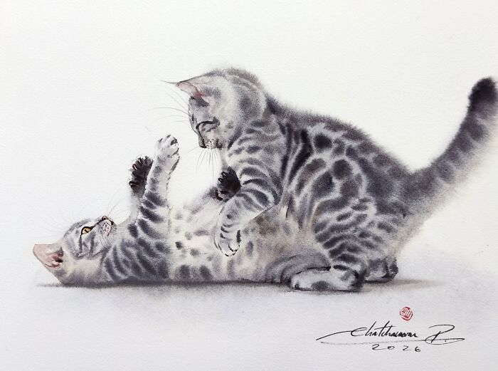 This Artist Creates Stunning Watercolor Paintings Of Cats, And Here Are 45 Of His Best Works This Artist Creates Stunning Watercolor Paintings Of Cats, And Here Are 45 Of His Best Works