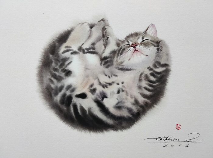 This Artist Creates Stunning Watercolor Paintings Of Cats, And Here Are 45 Of His Best Works This Artist Creates Stunning Watercolor Paintings Of Cats, And Here Are 45 Of His Best Works