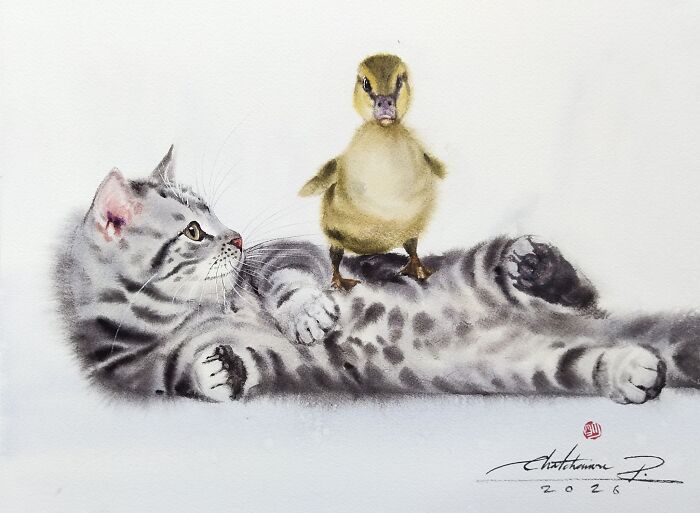 This Artist Creates Stunning Watercolor Paintings Of Cats, And Here Are 45 Of His Best Works This Artist Creates Stunning Watercolor Paintings Of Cats, And Here Are 45 Of His Best Works