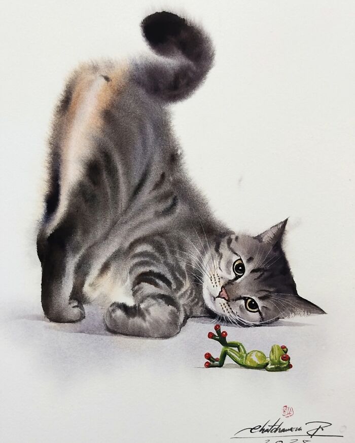 This Artist Creates Stunning Watercolor Paintings Of Cats, And Here Are 45 Of His Best Works This Artist Creates Stunning Watercolor Paintings Of Cats, And Here Are 45 Of His Best Works