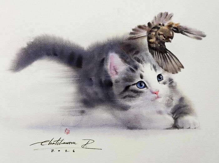 This Artist Creates Stunning Watercolor Paintings Of Cats, And Here Are 45 Of His Best Works This Artist Creates Stunning Watercolor Paintings Of Cats, And Here Are 45 Of His Best Works