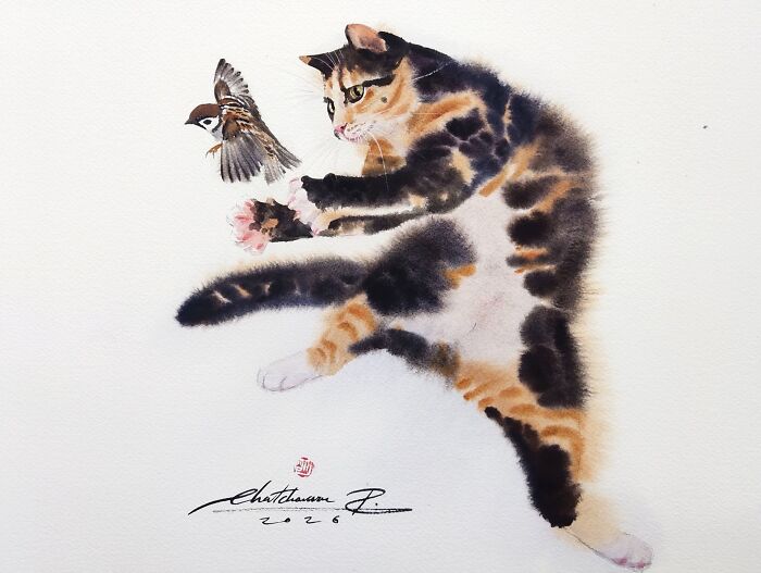 This Artist Creates Stunning Watercolor Paintings Of Cats, And Here Are 45 Of His Best Works This Artist Creates Stunning Watercolor Paintings Of Cats, And Here Are 45 Of His Best Works