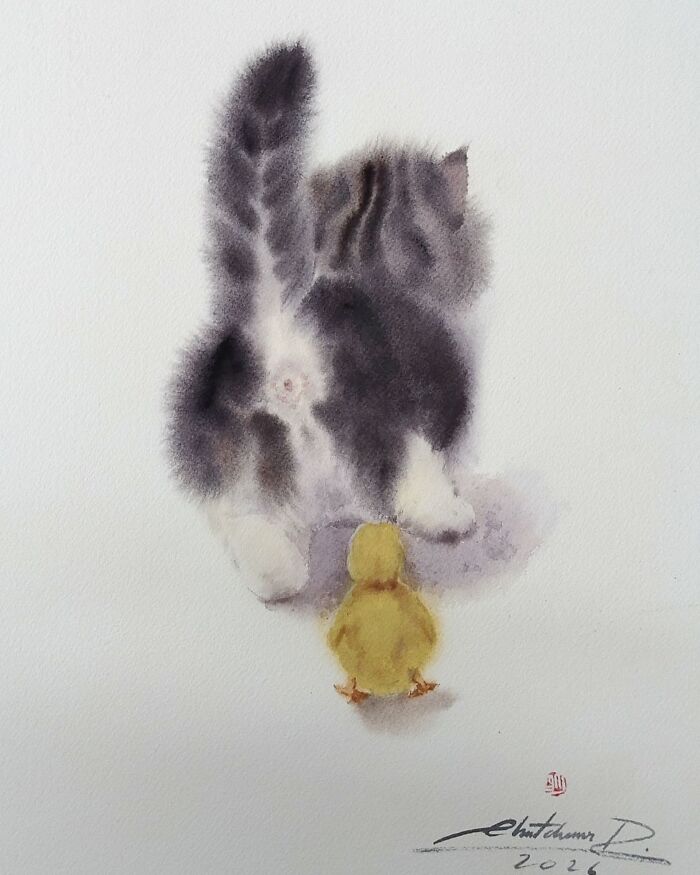 This Artist Creates Stunning Watercolor Paintings Of Cats, And Here Are 45 Of His Best Works This Artist Creates Stunning Watercolor Paintings Of Cats, And Here Are 45 Of His Best Works