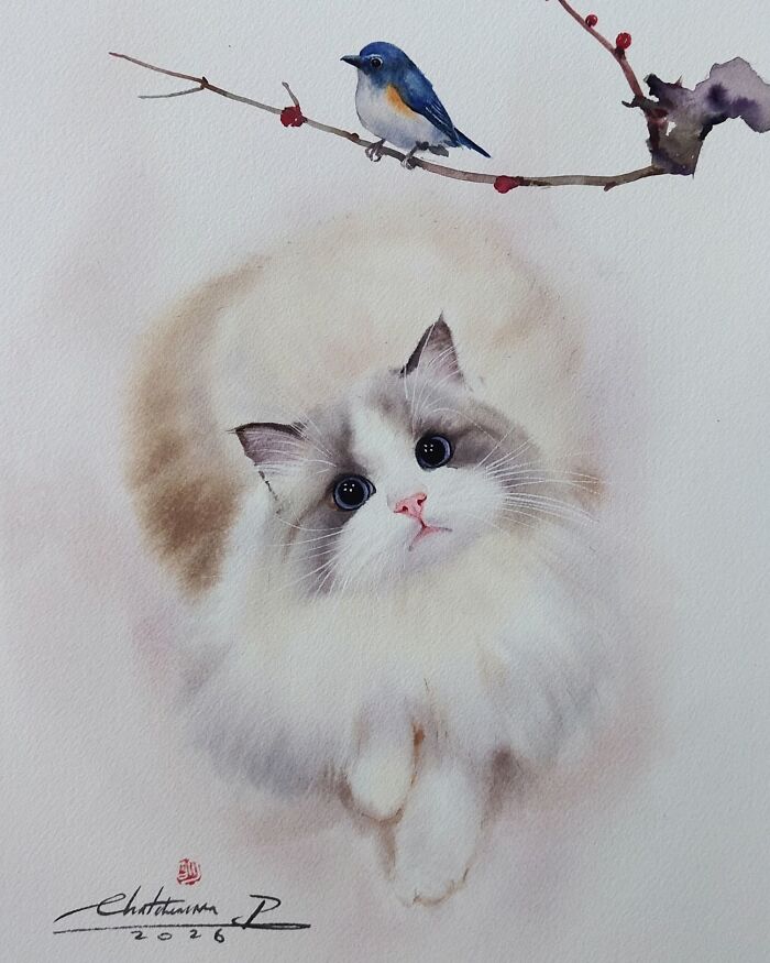 This Artist Creates Stunning Watercolor Paintings Of Cats, And Here Are 45 Of His Best Works This Artist Creates Stunning Watercolor Paintings Of Cats, And Here Are 45 Of His Best Works