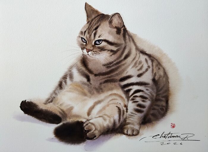 This Artist Creates Stunning Watercolor Paintings Of Cats, And Here Are 45 Of His Best Works This Artist Creates Stunning Watercolor Paintings Of Cats, And Here Are 45 Of His Best Works