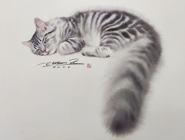 This Artist Creates Stunning Watercolor Paintings Of Cats, And Here Are 45 Of His Best Works This Artist Creates Stunning Watercolor Paintings Of Cats, And Here Are 45 Of His Best Works