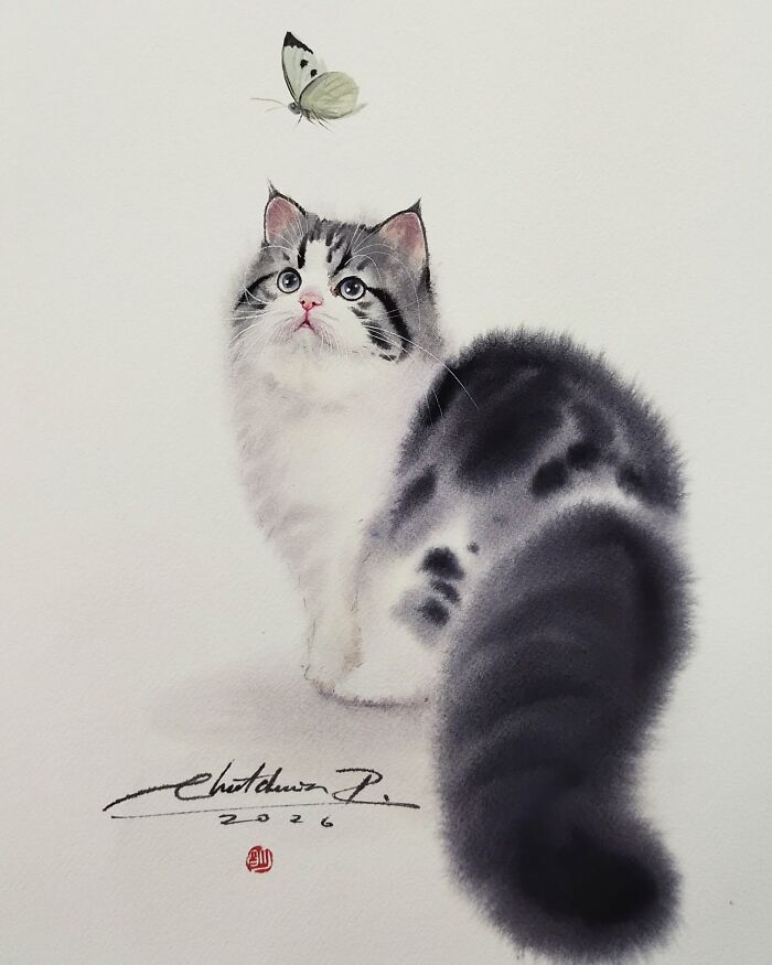 This Artist Creates Stunning Watercolor Paintings Of Cats, And Here Are 45 Of His Best Works This Artist Creates Stunning Watercolor Paintings Of Cats, And Here Are 45 Of His Best Works