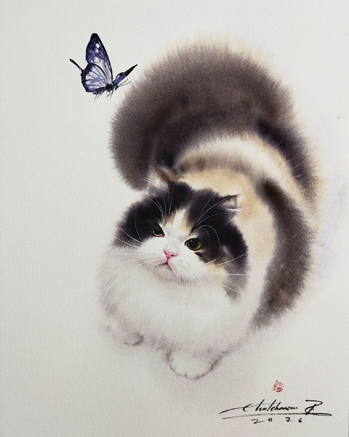 This Artist Creates Stunning Watercolor Paintings Of Cats, And Here Are 45 Of His Best Works This Artist Creates Stunning Watercolor Paintings Of Cats, And Here Are 45 Of His Best Works