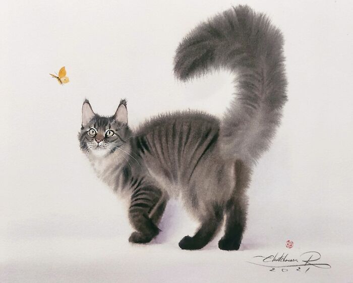 This Artist Creates Stunning Watercolor Paintings Of Cats, And Here Are 45 Of His Best Works This Artist Creates Stunning Watercolor Paintings Of Cats, And Here Are 45 Of His Best Works