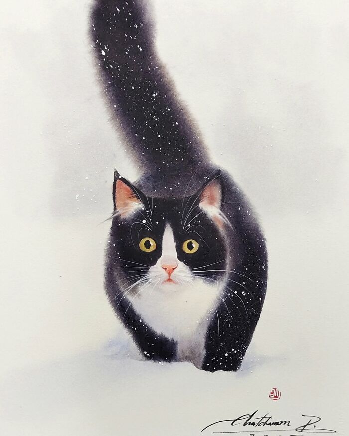 This Artist Creates Stunning Watercolor Paintings Of Cats, And Here Are 45 Of His Best Works This Artist Creates Stunning Watercolor Paintings Of Cats, And Here Are 45 Of His Best Works