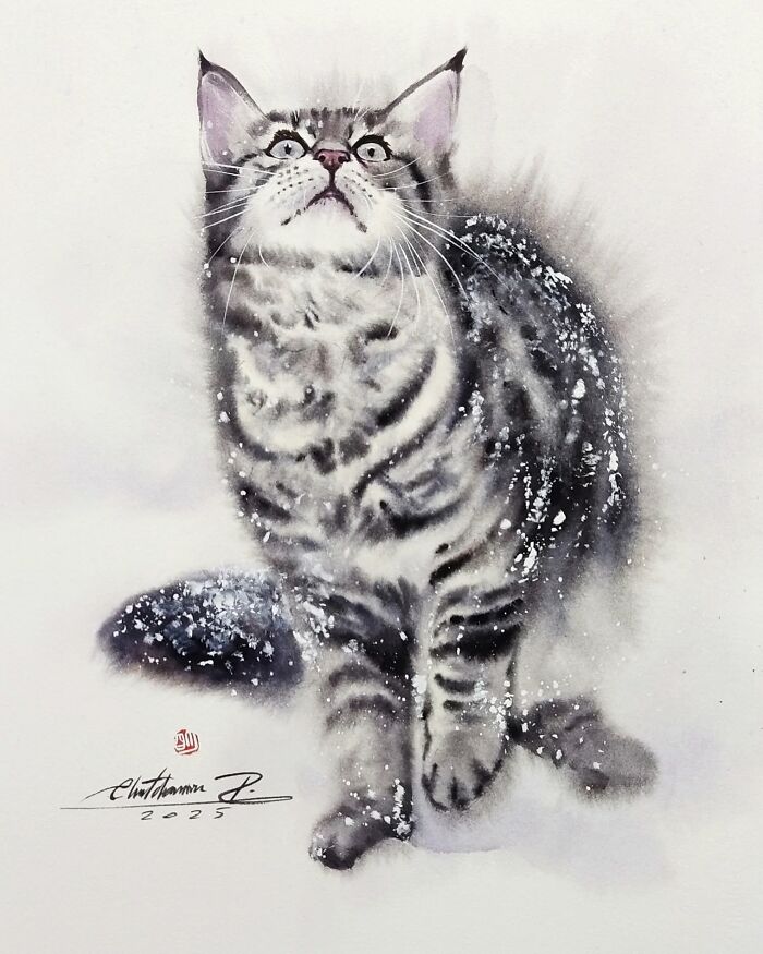 This Artist Creates Stunning Watercolor Paintings Of Cats, And Here Are 45 Of His Best Works This Artist Creates Stunning Watercolor Paintings Of Cats, And Here Are 45 Of His Best Works