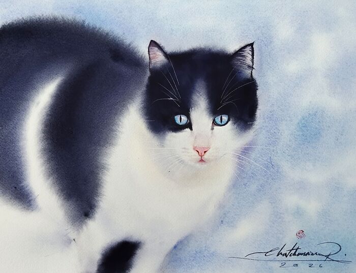 This Artist Creates Stunning Watercolor Paintings Of Cats, And Here Are 45 Of His Best Works This Artist Creates Stunning Watercolor Paintings Of Cats, And Here Are 45 Of His Best Works