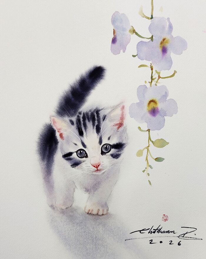 This Artist Creates Stunning Watercolor Paintings Of Cats, And Here Are 45 Of His Best Works This Artist Creates Stunning Watercolor Paintings Of Cats, And Here Are 45 Of His Best Works