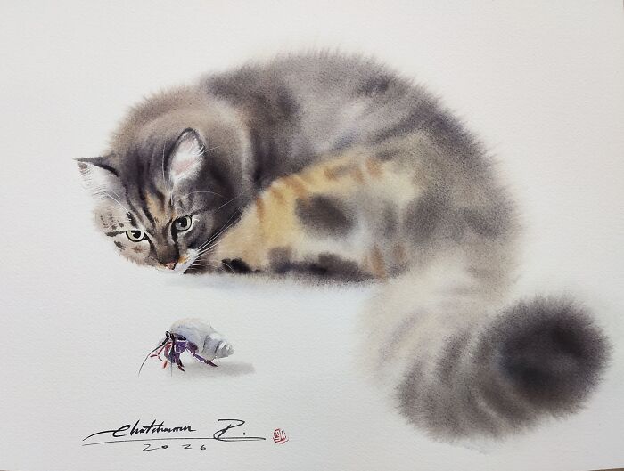 This Artist Creates Stunning Watercolor Paintings Of Cats, And Here Are 45 Of His Best Works This Artist Creates Stunning Watercolor Paintings Of Cats, And Here Are 45 Of His Best Works