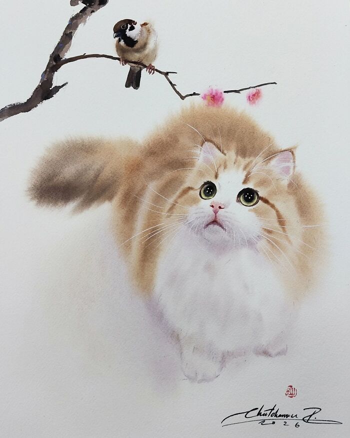 This Artist Creates Stunning Watercolor Paintings Of Cats, And Here Are 45 Of His Best Works This Artist Creates Stunning Watercolor Paintings Of Cats, And Here Are 45 Of His Best Works