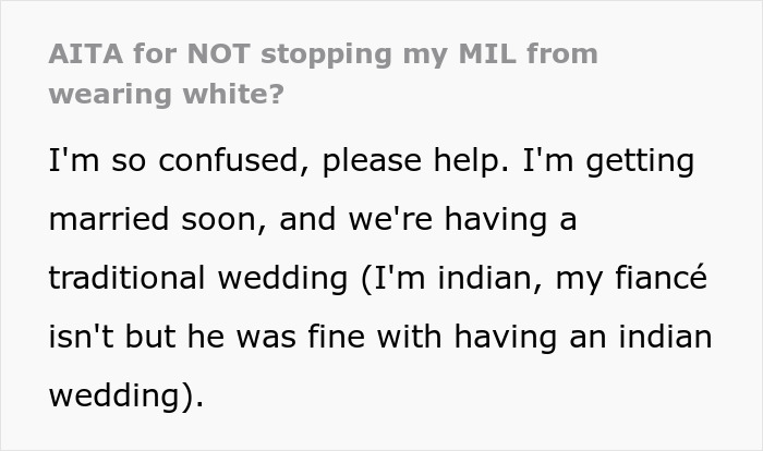 Woman Confused About Fiancé’s Reaction To His Mom’s Dress For Their Wedding, He Comes To Explain Woman Confused About Fiancé’s Reaction To His Mom’s Dress For Their Wedding, He Comes To Explain