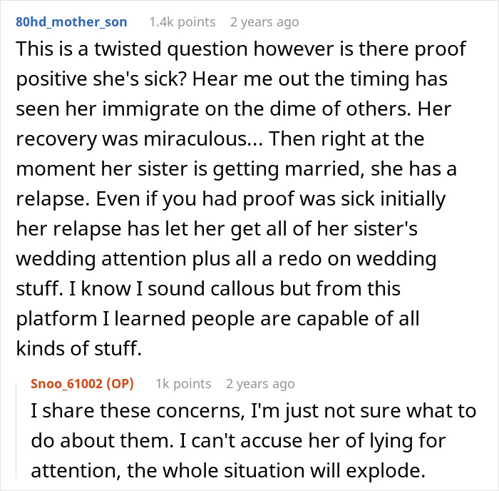 Couple Gets Annoyed That SIL With Cancer Is Taking Away From Their Wedding, It’s Way Worse Than That Couple Gets Annoyed That SIL With Cancer Is Taking Away From Their Wedding, It’s Way Worse Than That