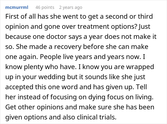 Couple Gets Annoyed That SIL With Cancer Is Taking Away From Their Wedding, It’s Way Worse Than That Couple Gets Annoyed That SIL With Cancer Is Taking Away From Their Wedding, It’s Way Worse Than That