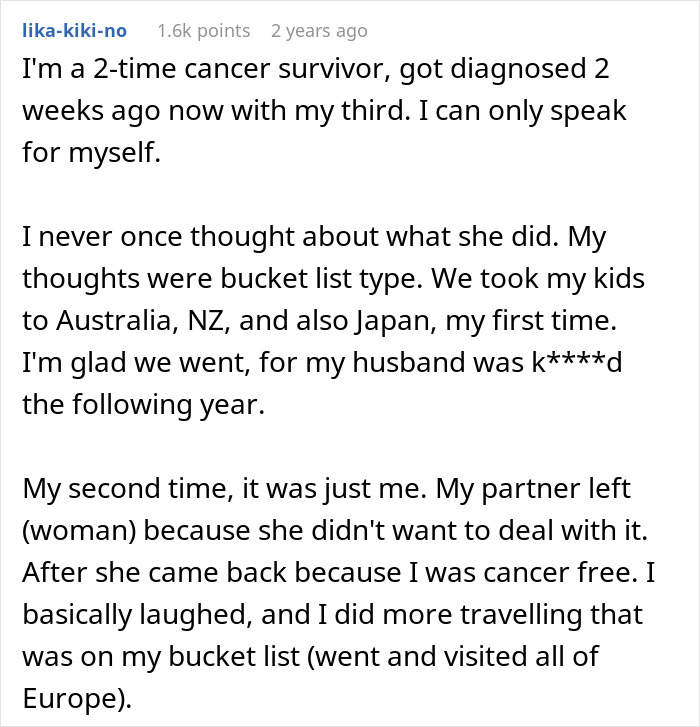 Cancer Survivor Wants To Live Life To Fullest, Wants Hubby To Be Okay With Her Hall Pass Request Cancer Survivor Wants To Live Life To Fullest, Wants Hubby To Be Okay With Her Hall Pass Request
