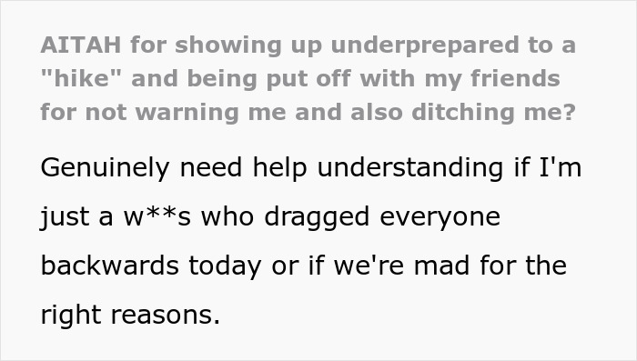 Woman Plans A Casual Hike With Friends, Ends Up Stranded On A Route Better Suited For Bikes And ATVs