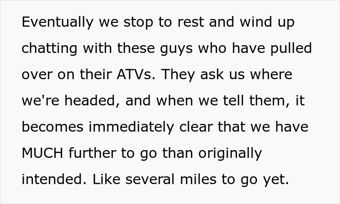 Woman Plans A Casual Hike With Friends, Ends Up Stranded On A Route Better Suited For Bikes And ATVs