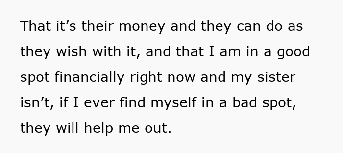 28YO Fumes As Parents Sponsor Sister’s Trip But Not Hers, Feels Her Frugal Life Is Disrespected