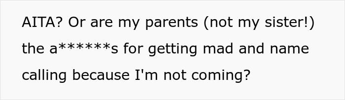 28YO Fumes As Parents Sponsor Sister’s Trip But Not Hers, Feels Her Frugal Life Is Disrespected