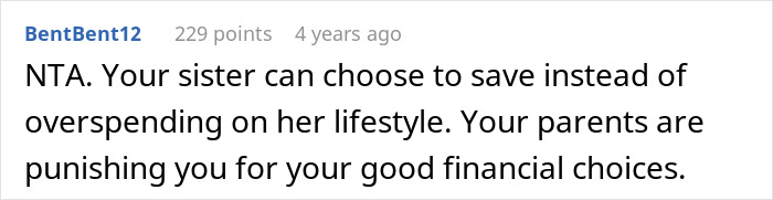 28YO Fumes As Parents Sponsor Sister’s Trip But Not Hers, Feels Her Frugal Life Is Disrespected