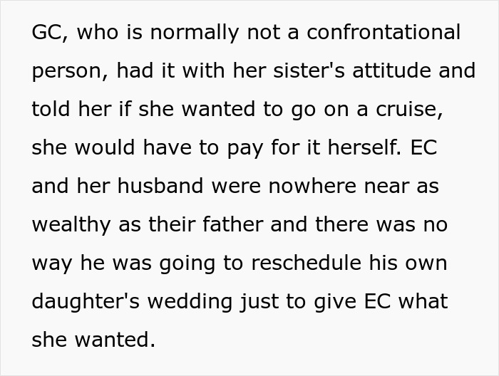 Entitled Woman Tells Sister Her Wedding Is Ruining Her Vacation: “Practically Exploded” Entitled Woman Tells Sister Her Wedding Is Ruining Her Vacation: “Practically Exploded”
