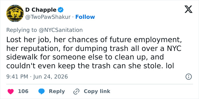 After JPMorgan Exec Emptied Stole Knicks Trashcan In Viral Video, Sanitation Department Posts Hilarious Response