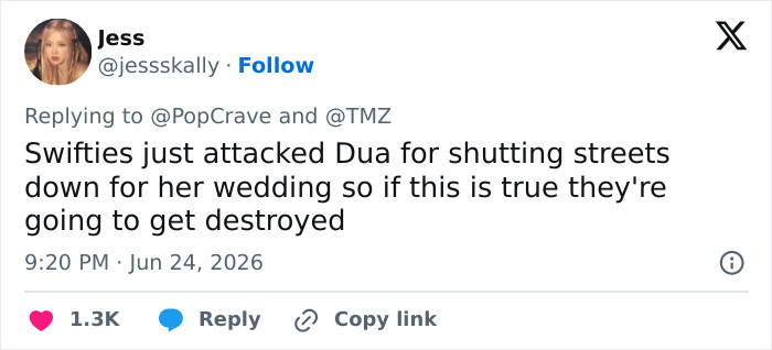 Taylor Swift’s Wedding Sparks Backlash After Report Reveals “Disgustingly Elitist” Plan