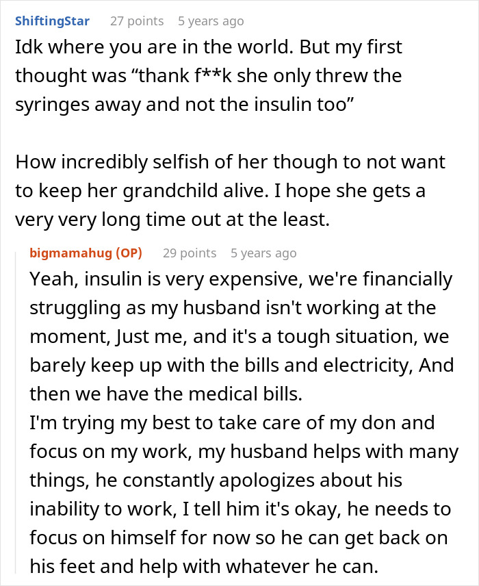 Entitled MIL Thinks Grandson Needs Carbs Instead Of Insulin, Parents Livid As Kid Ends Up In The ER