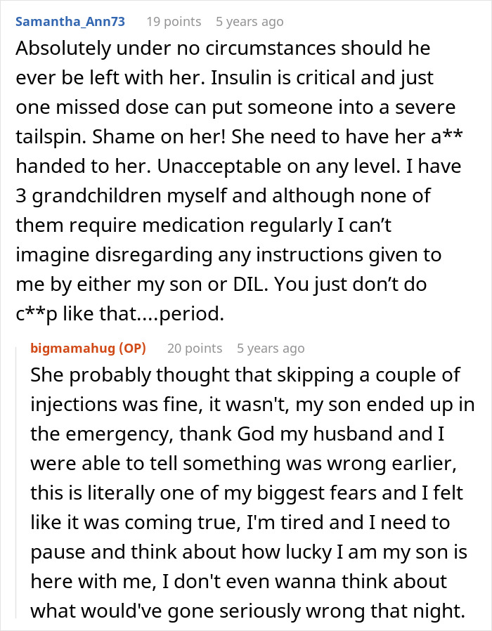 Entitled MIL Thinks Grandson Needs Carbs Instead Of Insulin, Parents Livid As Kid Ends Up In The ER
