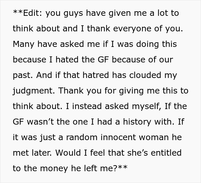 Guy&rsquo;s Final Apology Comes With &euro;1.3M Inheritance, Shocked Ex Wonders If She Owes His GF Anything