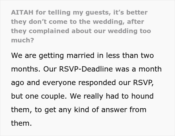 Couples Complains About Friend&rsquo;s Wedding Being A Hassle, Never Expected It Could Have Consequences