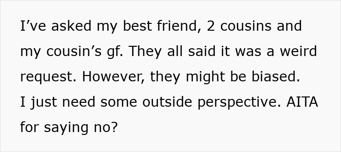 SIL Makes A Weird Demand For The Wedding: “Immediately Said No”
