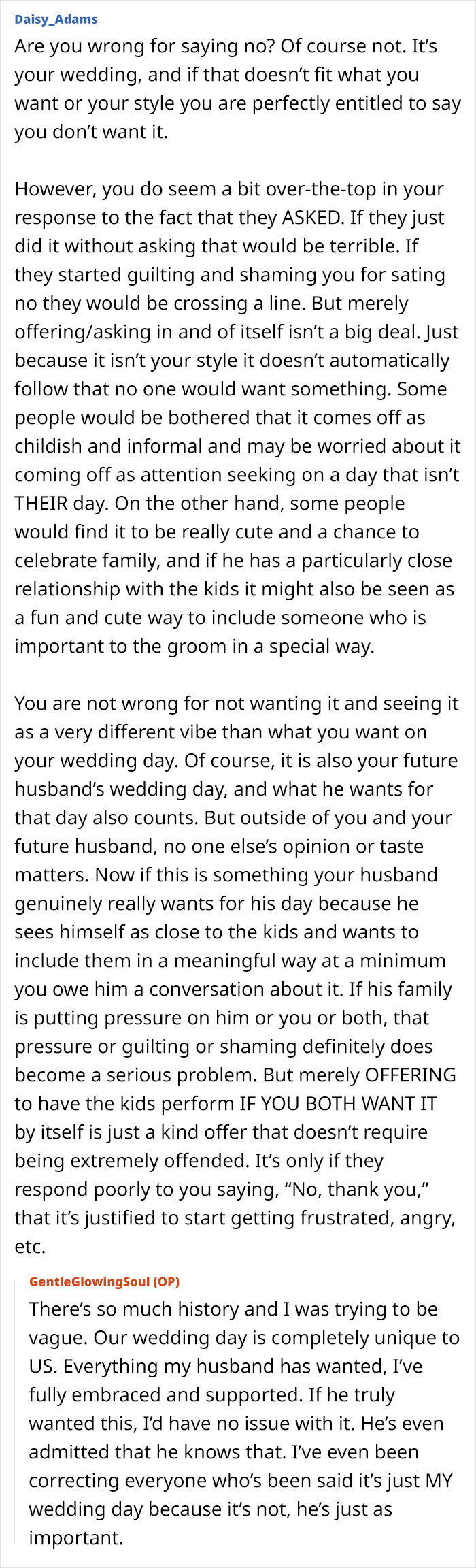 SIL Makes A Weird Demand For The Wedding: “Immediately Said No”