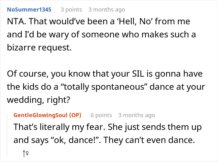 SIL Makes A Weird Demand For The Wedding: “Immediately Said No”