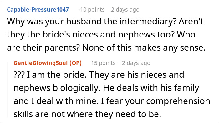 SIL Makes A Weird Demand For The Wedding: “Immediately Said No”