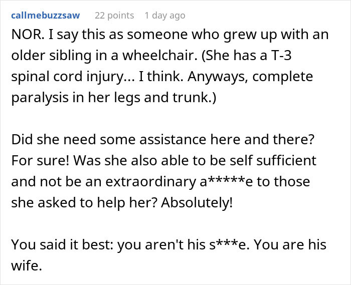 Wife Tries To Be Understanding Of Her Disabled Husband But Finally Has Enough Of Him