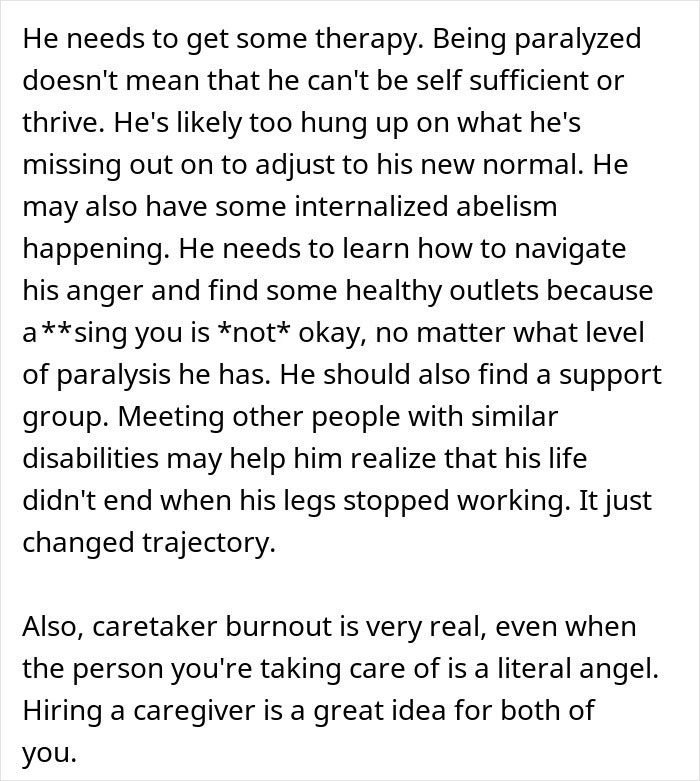 Wife Tries To Be Understanding Of Her Disabled Husband But Finally Has Enough Of Him