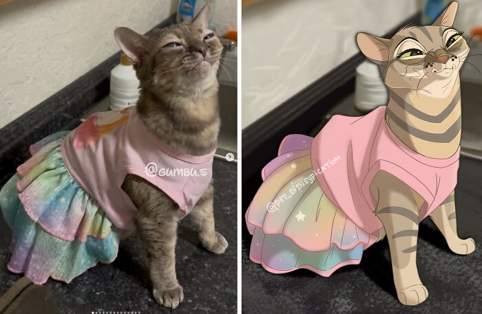 People Send Pics Of Their Pets To This Artist And She &ldquo;Disneyfies&rdquo; Them (28 New Pics)