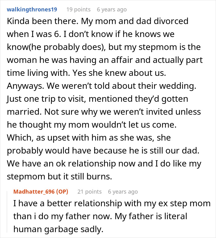 Bride Wants To Spite Dad For His Secret Wedding Years Back, Plans On Inviting Ex-Stepmom For Hers