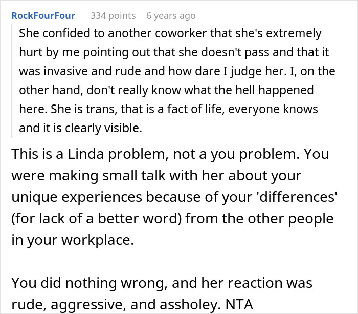 Trans Woman Mad At Coworker Who “Clocked” Her Identity, Which She Thought Was A Secret All Along
