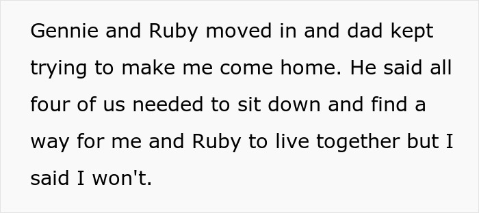 17YO Ditches Home After Dad Lets GF Move In With Her Creepy Daughter Who Harassed Teen Many Times