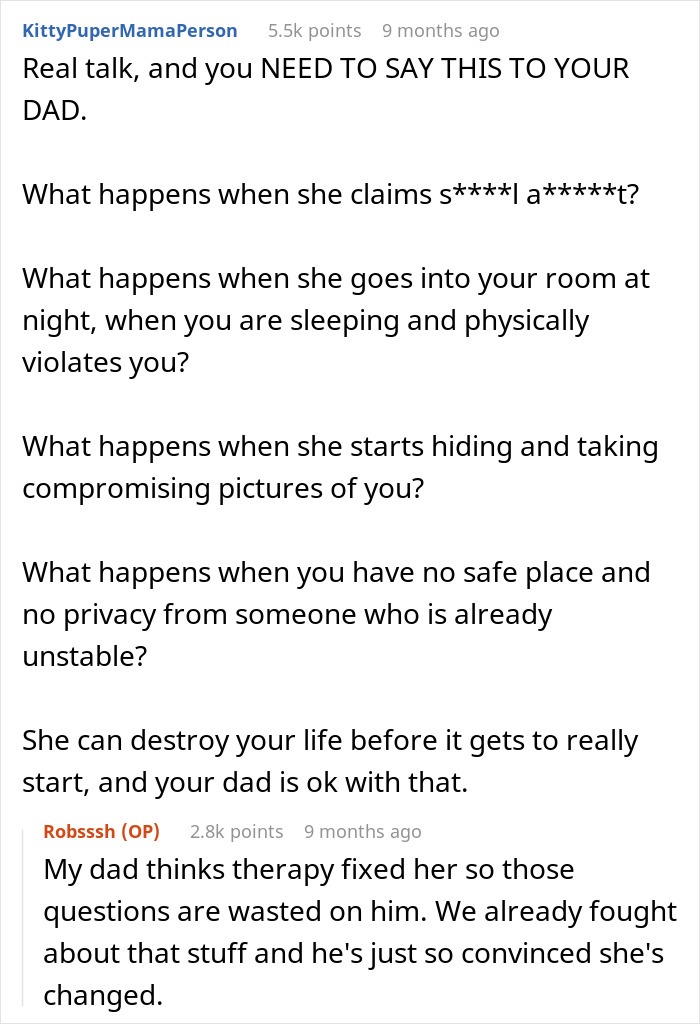 17YO Ditches Home After Dad Lets GF Move In With Her Creepy Daughter Who Harassed Teen Many Times
