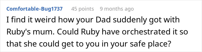 17YO Ditches Home After Dad Lets GF Move In With Her Creepy Daughter Who Harassed Teen Many Times