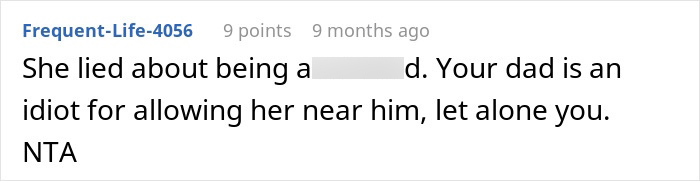 17YO Ditches Home After Dad Lets GF Move In With Her Creepy Daughter Who Harassed Teen Many Times